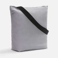 Шопер B5, серый с широкими черными ручками