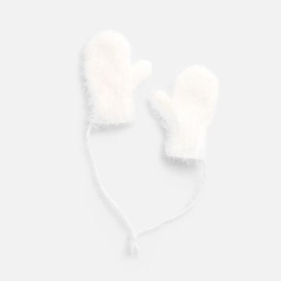 Подвеска на елку «Вьюжка», варежки, белая-0