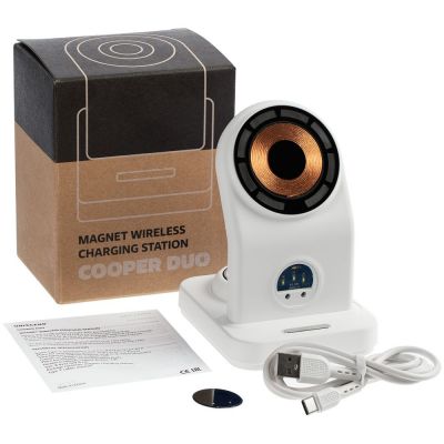 Зарядная станция с подсветкой Cooper Duo, белая-13