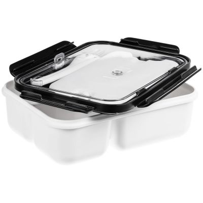 Ланчбокс Cibus с аккумулятором холода, белый с черным-1