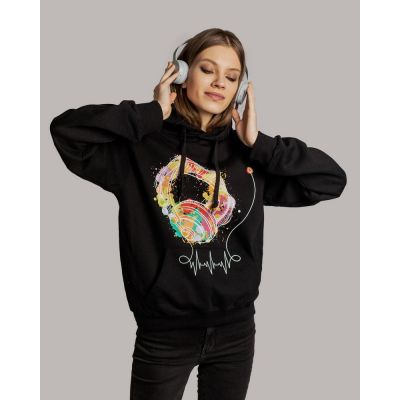 Толстовка Feel The Beat, черная-3