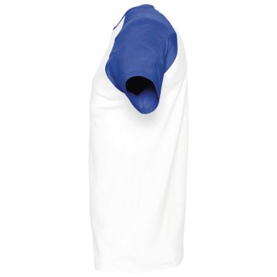 Футболка мужская двухцветная Funky 150, белая с ярко-синим-2