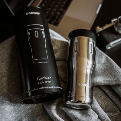 Термостакан Tumbler 470, вакуумный, стальной зеркальный-6