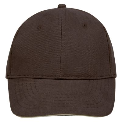 Бейсболка Buffalo, коричневая с бежевым-1