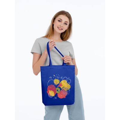 Холщовая сумка «Фрукты», синяя-2