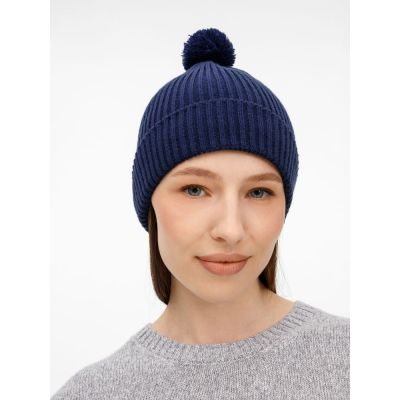 Шапка Catch Match с помпоном, темно-синяя-5