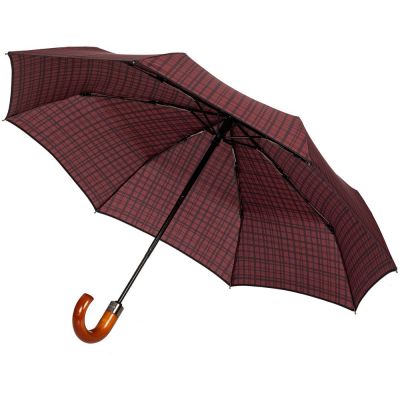 Складной зонт Wood Classic S, красный в клетку-1