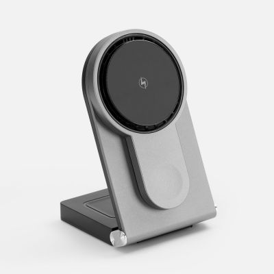 Складная станция беспроводной зарядки transForm, серый металлик-1