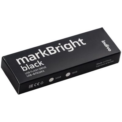 Флешка markBright Black с белой подсветкой, 32 Гб-6