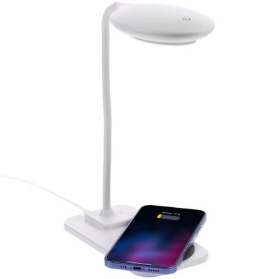 Настольная лампа с беспроводной зарядкой Modicum, белая-0