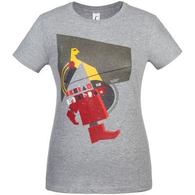 Футболка женская «На шаг впереди», серый меланж-0