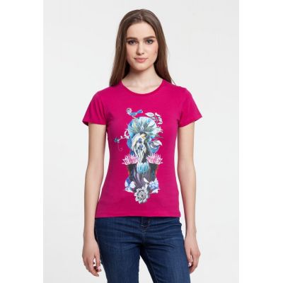 Футболка женская Beauty Sleep, ярко-розовая (фуксия)-4