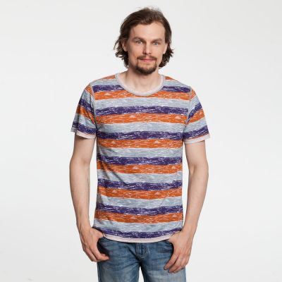 Футболка мужская Rayet двусторонняя, оранжевая с фиолетовым-9