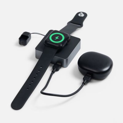 Внешний аккумулятор с беспроводной зарядкой Aura Power 5000 мАч, серый-3