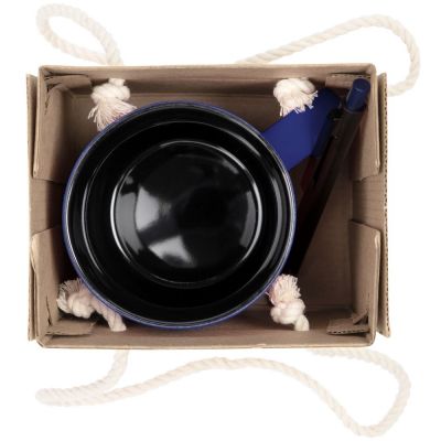 Набор Color Block: кружка и ручка, синий с черный-1