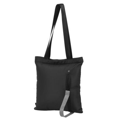 Сумка для покупок tagBag со светоотражающим элементом, черная-3