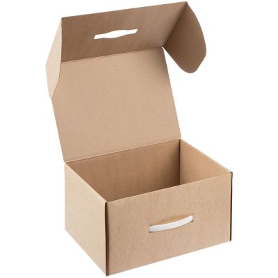 Коробка Matter High Light, крафт с белой ручкой-1