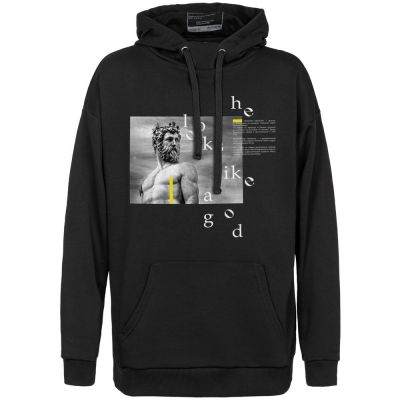 Худи оверсайз Looks Like a God, черное-5