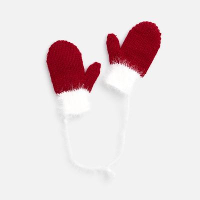 Подвеска на елку «Вьюжка», варежки, красная-0