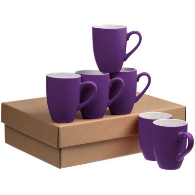 Набор из 6 кружек Best Morning c покрытием софт-тач, фиолетовый-0