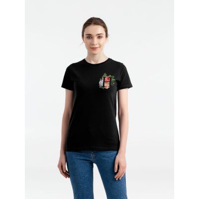 Футболка женская «Цветочная азбука Н», черная-0