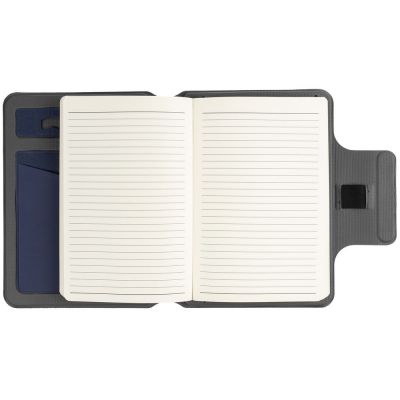 Органайзер с блокнотом и аккумулятором Oiro, синий-5