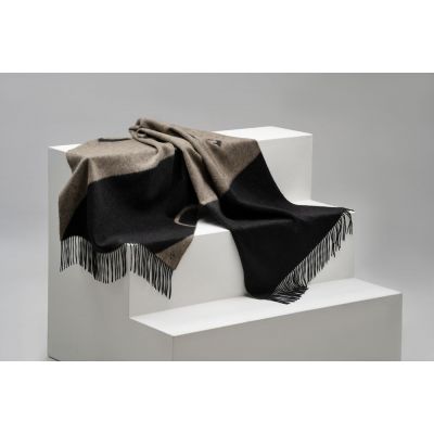 Палантин Charming, черный с бежевым-14