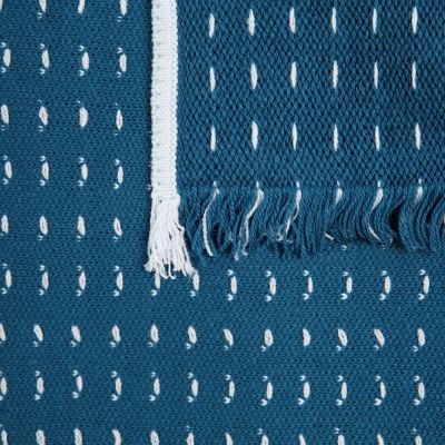 Плед Fringy, синий с голубым-2