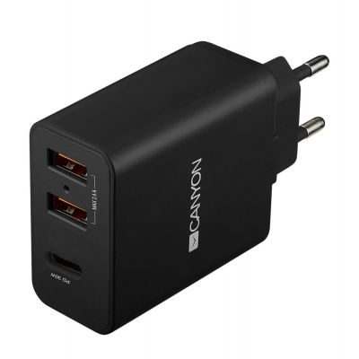 Сетевое зарядное устройство Canyon H-08 PD с разъемом Type-C, черное-0