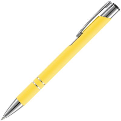 Ручка шариковая Keskus Soft Touch, желтая-1