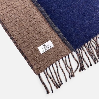 Плед Devika, синий с бежевым-3