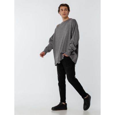 Джемпер оверсайз унисекс Grunge, серый-9
