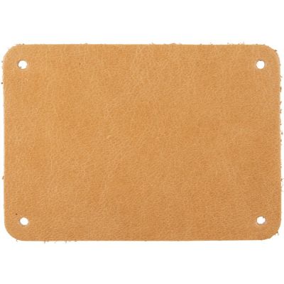 Лейбл кожаный Beta, XL, бежевый-0