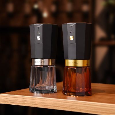 Портативная кофемолка Electric Coffee Grinder, черная с оранжевым-7