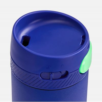 Термостакан X1 с цветной кнопкой, синий с зеленым-2