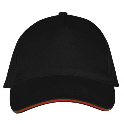 Бейсболка Long Beach, черная с красным-1