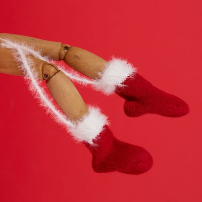 Подвеска на елку «Вьюжка», носочки, красная-6