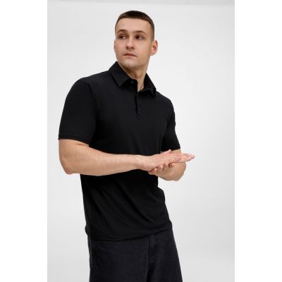 Рубашка поло унисекс Senti, черная-3