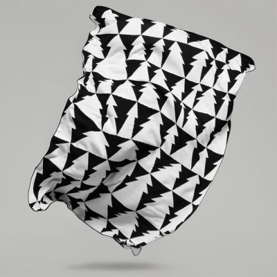 Плед «Танцующий лес», белый с черным-7