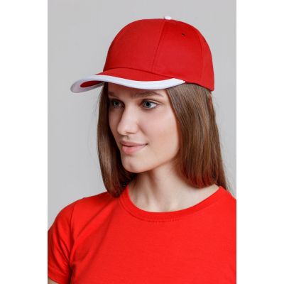 Бейсболка Bizbolka Honor, красная с белым кантом-4