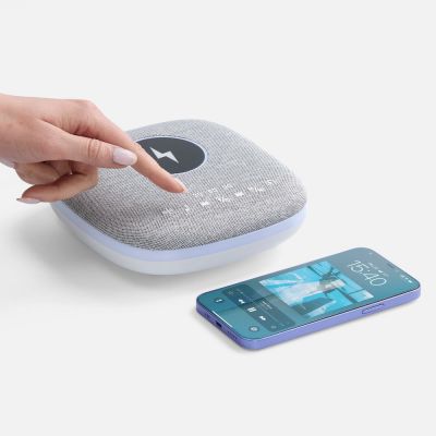 Bluetooth-колонка с беспроводной зарядкой и подсветкой Terrafonic, серая-6