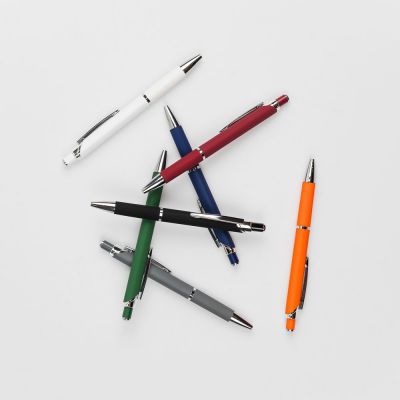 Ручка шариковая Chromos Soft Touch, черная-4