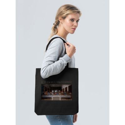 Холщовая сумка «Вы что, сели вместе», черная-3