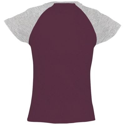 Футболка женская Milky 150, бордовая с серым меланжем-1