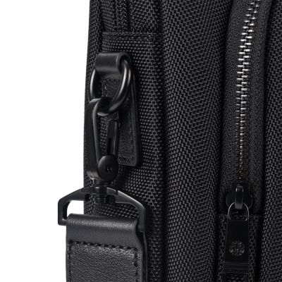 Сумка для ноутбука Santiago с кожаной отделкой, черная-6