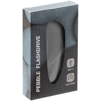Флешка Pebble, серая, USB 3.0, 16 Гб-2