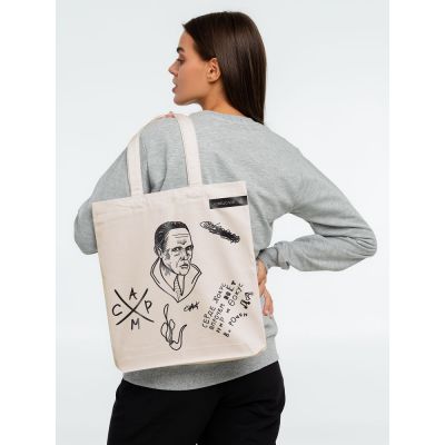 Холщовая сумка с термонаклейками «Культурные люди», неокрашенная-5