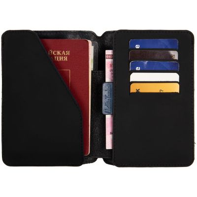 Автобумажник Arrival, черный с синим-5