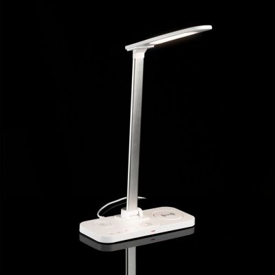 Настольная лампа с беспроводной зарядкой Power Light, белая-11