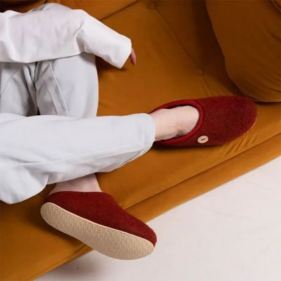 Домашние валенки Step, красно-коричневые (терракот)-4